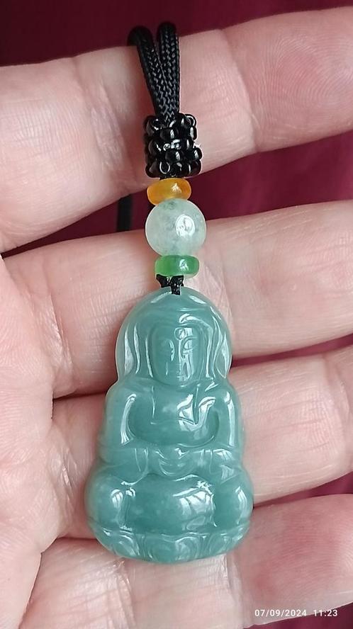 Prachtige Birmese jadeïet hanger met certificaat, Handtassen en Accessoires, Kettinghangers, Nieuw, Steen of Mineraal, Overige voorstellingen