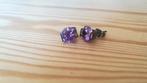 Boucles d'oreilles en argent et spinelle violet, Handtassen en Accessoires, Oorbellen, Ophalen of Verzenden, Zo goed als nieuw