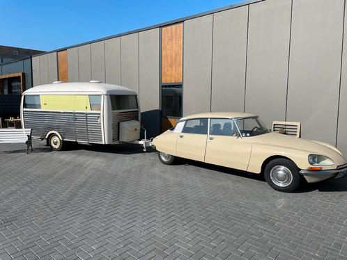 Citroën DS20 met Arverne Caravan 1963, Auto's, Oldtimers, Bedrijf, Citroën, LPG, Berline, 4 deurs, Automaat, Beige, Zwart, Voorwielaandrijving