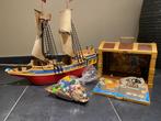 4290 playmobil groot piratenschip + 5737 playmobil kist, Los Playmobil, Gebruikt, Ophalen
