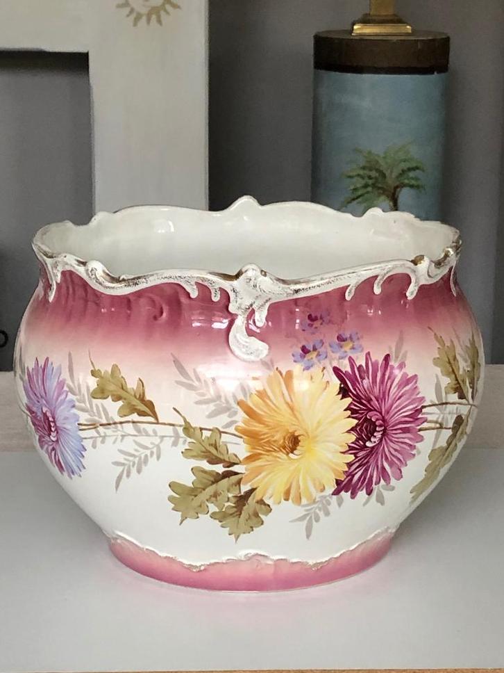 Oude bloempot/jardinière Sociéte Ceramique Maastricht XXL, Antiek en Kunst, Antiek | Keramiek en Aardewerk, Ophalen