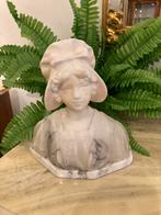 Antieke marmeren borstbeeld 28 cm hoog, Antiek en Kunst, Ophalen