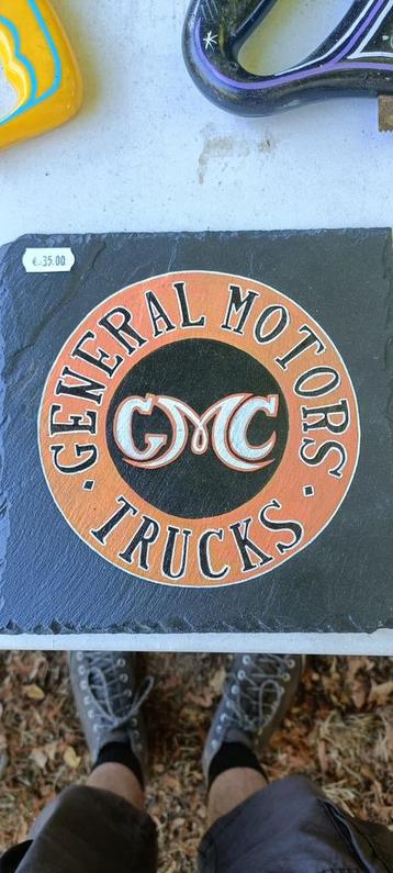 Handgeschilderde leisteen : general motor trucks beschikbaar voor biedingen