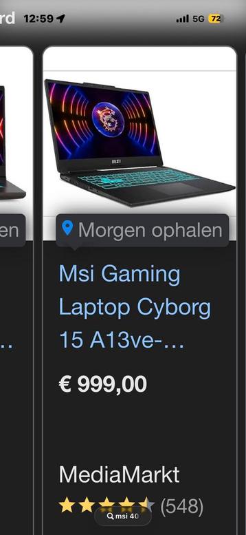 Msi laptop 4050 beschikbaar voor biedingen
