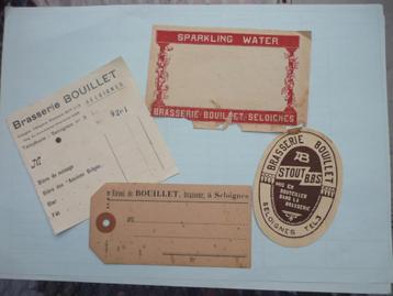 Anciens documents + étiquette / Ancienne Brasserie Bouillet, Envoi