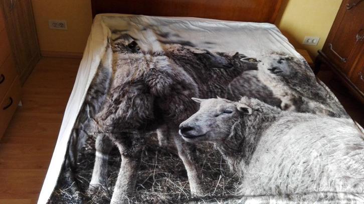 fleece deken plaid schaap, Huis en Inrichting, Woonaccessoires | Plaids en Woondekens, Nieuw, Ophalen of Verzenden