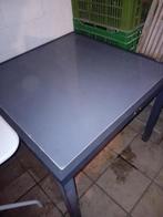 tuintafel met glazen plaat, Ophalen of Verzenden, Gebruikt, Vierkant
