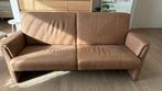 lederen sofa cognac, Ophalen, Driepersoons, Zo goed als nieuw, Rechte bank