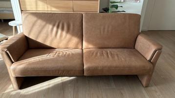 lederen sofa cognac, 200 à 250 cm, Banc droit, Comme neuf, Enlèvement