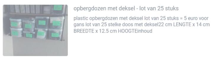 opbergdozen met deksel - lot van 30 stuks, Doe-het-zelf en Bouw, Kratten en Dozen, Zo goed als nieuw, Doos, Minder dan 50 cm, Minder dan 35 cm