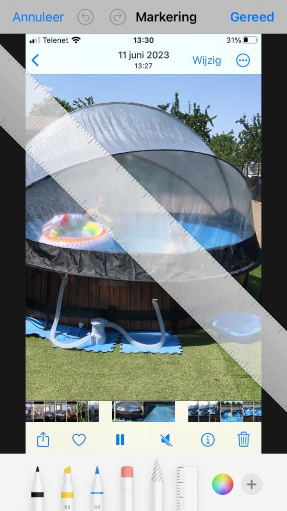 Zwembad Exit wood met overkapping, Tuin en Terras, Zwembaden, Gebruikt, Opzetzwembad, Minder dan 80 cm, 200 tot 300 cm, Rond, Ophalen