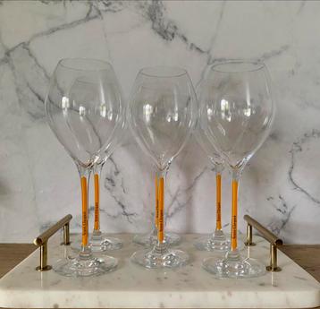 Prachtige Veuve Clicquot kristallen glazen – set van 6 beschikbaar voor biedingen
