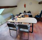 L-vormig bureau met hardhout blad, Ophalen, Bureau