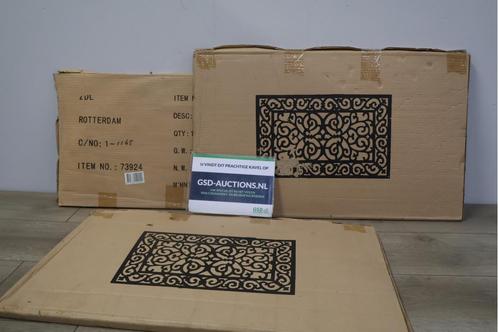 Set van 3 Zwarte Smeedijzeren Buitendeur-Matten, Tuin en Terras, Deurmatten, Ophalen of Verzenden