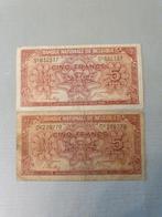 2 bankbiljetten van België 01/02/1943, Série, Enlèvement