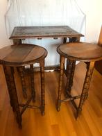 Tafeltje met 3 bijzettafeltjes  passen inelkaar, Antiek en Kunst, Ophalen