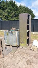 ijzeren kast, aluminium bak, overschot rol ijzeren draad, Ophalen, Gebruikt