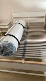 Lit 160/200 + sommiers+ matelas neuf!!!!!!!!!, Huis en Inrichting, Slaapkamer | Bedden, Ophalen, Wit, Tweepersoons, Zo goed als nieuw