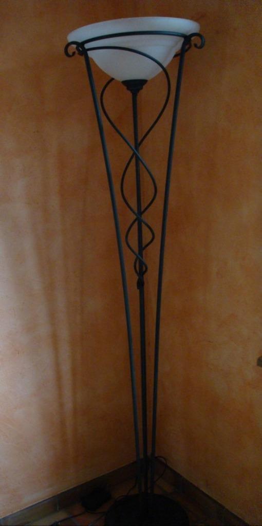 Lampadaire Coloris Vert patiné, Maison & Meubles, Enlèvement, Comme neuf, Verre