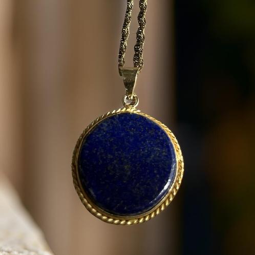 Collier Lapis Lazuli en acier inoxydable doré, Bijoux, Sacs & Beauté, Colliers, Neuf, Autres matériaux, Bleu, Avec pierre précieuse