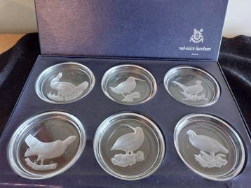 Val Saint Lambert – 6 coasters – thema vogels beschikbaar voor biedingen
