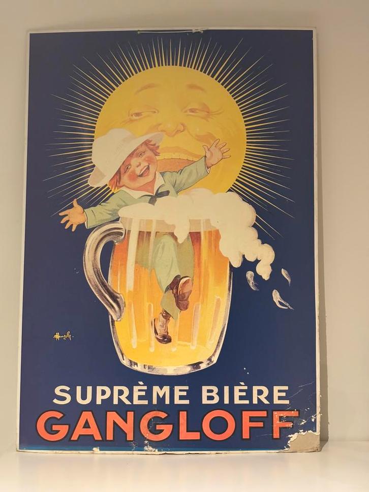 Heel mooie affiche reclame gangloff, Verzamelen, Merken en Reclamevoorwerpen, Gebruikt, Reclamebord, Ophalen of Verzenden