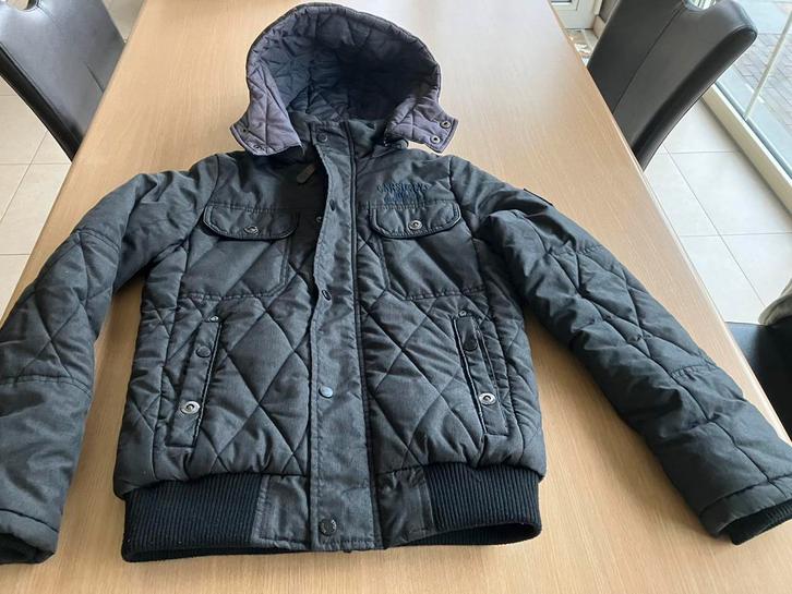 Warme zwarte winterjas jongen maat 164 (13 -14 jaar), Kinderen en Baby's, Kinderkleding | Maat 164, Zo goed als nieuw, Jongen