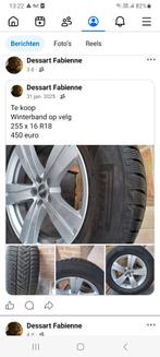 Winterband op chante, Auto-onderdelen, Banden en Velgen, Ophalen, Gebruikt, 255 mm, 16 inch