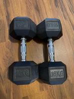 Dumbbells 2x16 kg Hexa 50€, Enlèvement, Utilisé, Jambes, Haltère