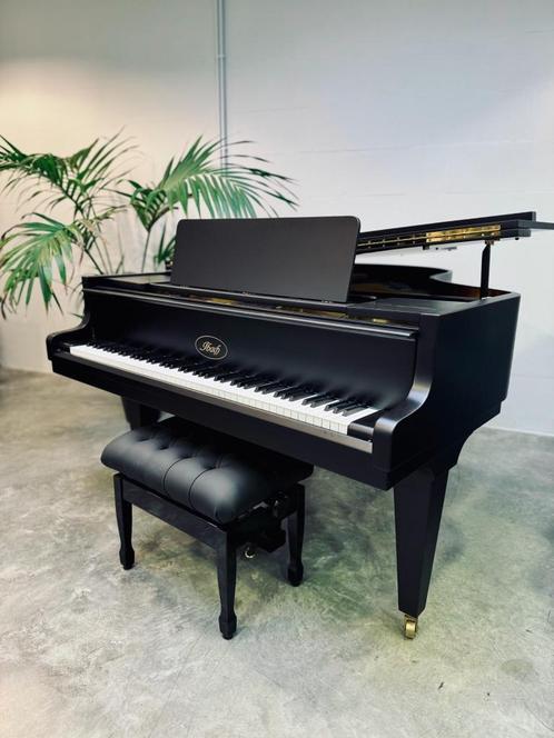 Ibach Matt Black 180cm Grand Piano (Gereviseerd), Muziek en Instrumenten, Piano's, Gebruikt, Vleugel, Zwart, Verzenden