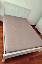 Superbe lit en bois blanc 140cmx200cm neuf avec matelas, Comme neuf, Bois, Enlèvement, Blanc