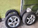 4 pneus hiver montés sur 4 jantes alu 225/55/17 en bon état, Auto-onderdelen, Banden en Velgen, Ophalen, Banden en Velgen, 17 inch