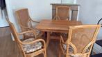Ensemble de salle à manger en rotin avec 4 chaises, Huis en Inrichting, Ophalen, Zo goed als nieuw