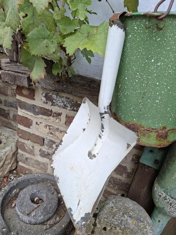 oud groot email vuilnisblik, jaren 1940-50, Antiek en Kunst, Curiosa en Brocante, Ophalen of Verzenden