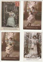 Lot 7 kaarten vrouw op schommel (bloemen), Verzamelen, Postkaarten | Themakaarten, Verzenden, Gelopen, Overige thema's