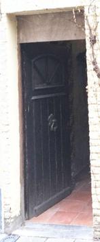 massief houten voordeur meranti, 80 tot 100 cm, Gebruikt, Hout, Buitendeur