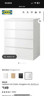 Malm Ikea kast in hoogglans wit, Huis en Inrichting, Ophalen, Zo goed als nieuw