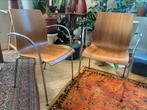 2 chaises KUSCH, design en bois et chrome, Ophalen, Twee, Bruin, Zo goed als nieuw
