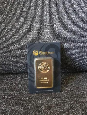 Perth Mint Australië 50 gram goudbaar Incl. LBMA Cert + Rek beschikbaar voor biedingen
