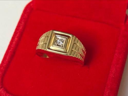 Gouden Rolex ring met een natuurlijke VS diamant! 19,75mm, Handtassen en Accessoires, Ringen, Heer, 19 tot 20, Geel, Goud, Met edelsteen