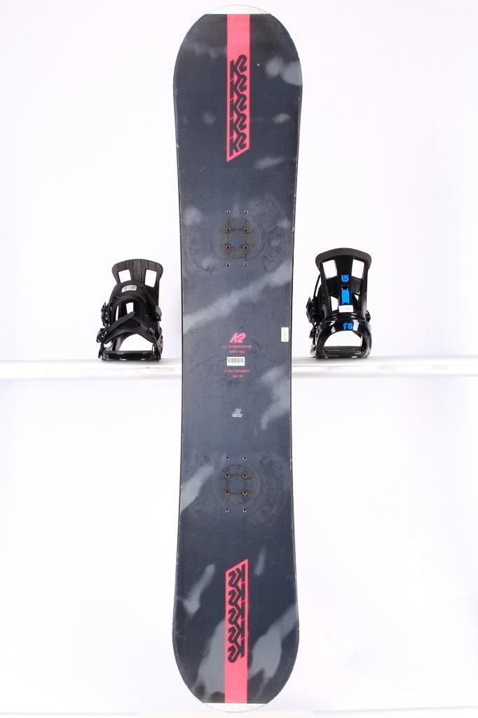150 160 snowboard K2 EST. 87, p-tex topsheet, Black/red, Sport en Fitness, Snowboarden, Gebruikt, Bindingen, Verzenden