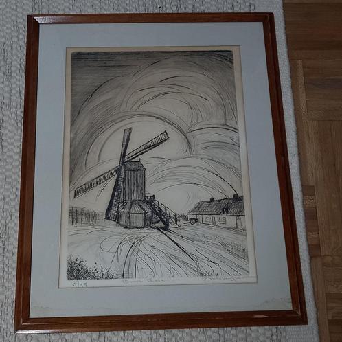 Pater Mon Van Genechten ,molen gansakker in Geel, Antiek en Kunst, Kunst | Schilderijen | Klassiek, Ophalen of Verzenden