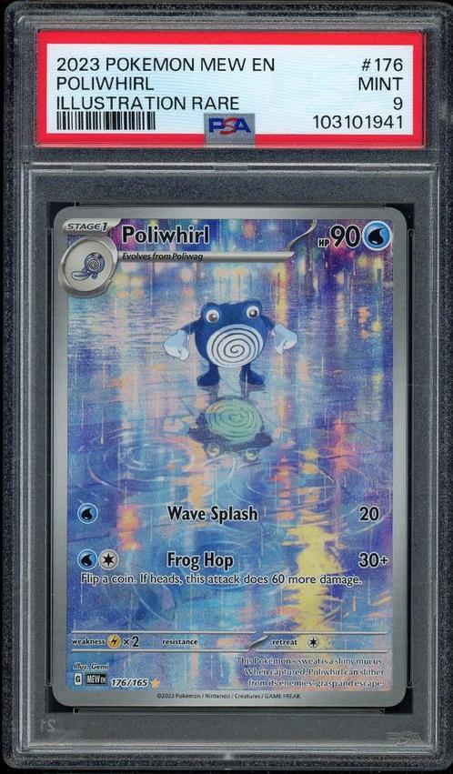 Poliwhirl [Illustration Rare] PSA 9 - 176/165 -151 2023, Hobby en Vrije tijd, Verzamelkaartspellen | Pokémon, Zo goed als nieuw