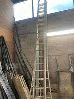 Lange en zware aluminium ladder. 3x18 treden., Doe-het-zelf en Bouw, Ophalen, Gebruikt, Ladder