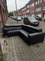 Canapé en cuir noir italien caliaitalia, Maison & Meubles, Canapés | Salons, Enlèvement, Comme neuf, Cuir