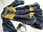 heksenkleedje goudkl/zwart Mt128=8j met diadeem spin, Kinderen en Baby's, Carnavalskleding en Verkleedspullen, Meisje, Gebruikt