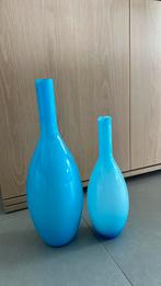 2 siervazen in perfecte staat, Ophalen, Blauw, Minder dan 50 cm, Glas