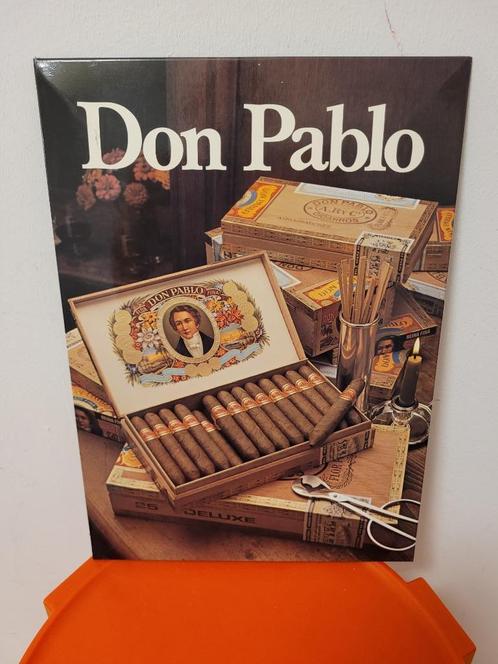 ancien carton publicitaire cigare don pablo 1977, Collections, Marques & Objets publicitaires, Comme neuf, Panneau publicitaire