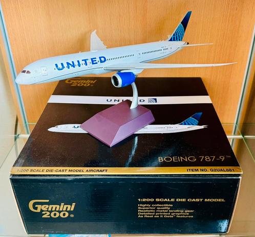 United Airlines (UA) B787-9 / 1:200 / Gemini200 - Die Cast, Hobby en Vrije tijd, Modelbouw | Vliegtuigen en Helikopters, Nieuw