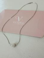 Victoria dames ketting met strass bol, Handtassen en Accessoires, Kettingen, Ophalen of Verzenden, Zo goed als nieuw, Met strass
